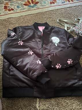 BlackMilk Size L Yin Yang Cat Bomber Jacket